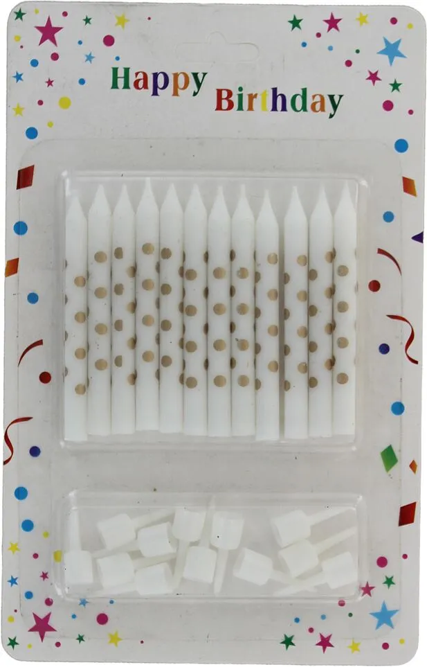 Birthday candle "Happy Birthday" 12pcs
