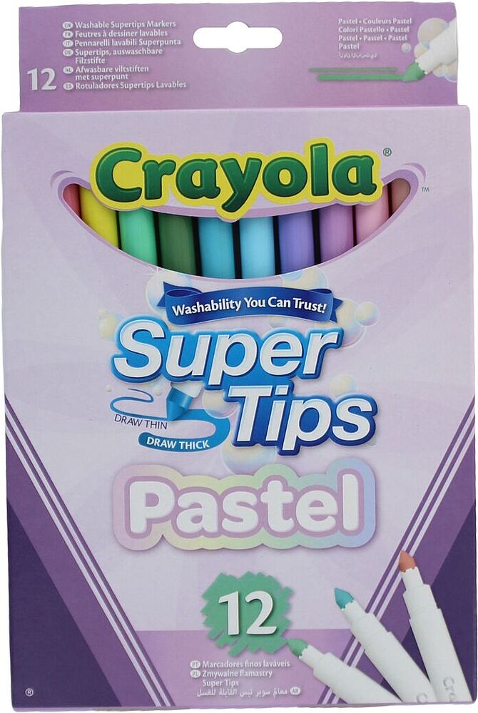 Colour felt-tip pen "Crayola Pastel" 12 pcs
