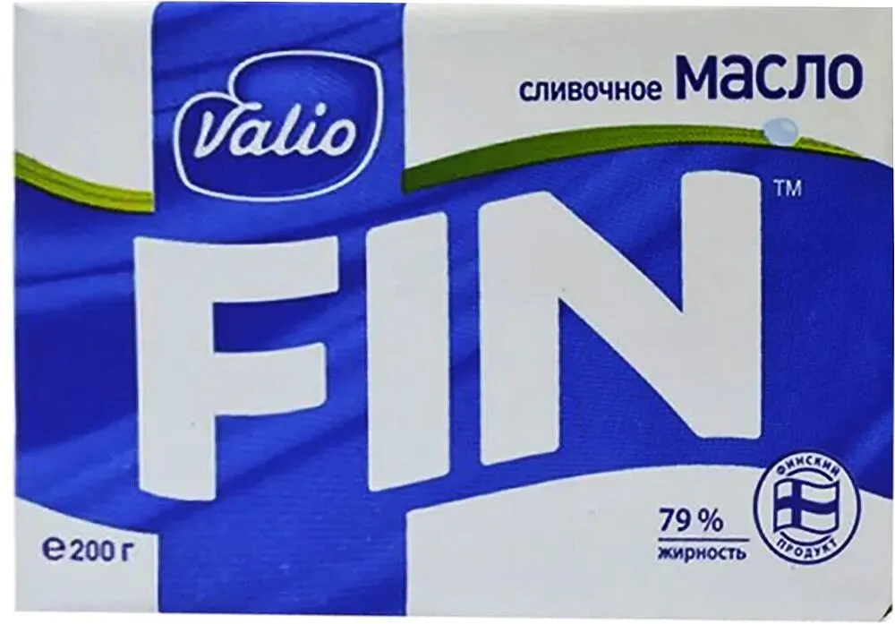 Масло сливочное "Valio Fin" 200г, жирность:79%