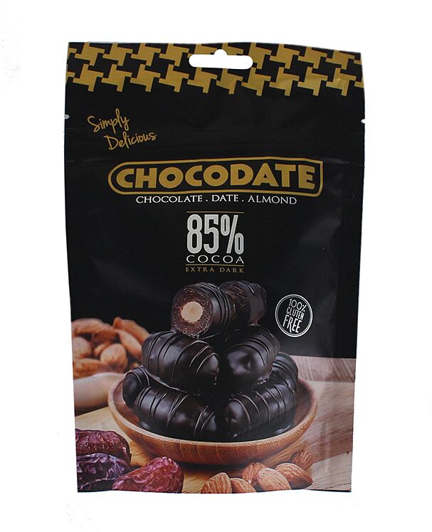 Финики в шоколаде "Chocodate Extra Dark Cocoa 85%" 100г