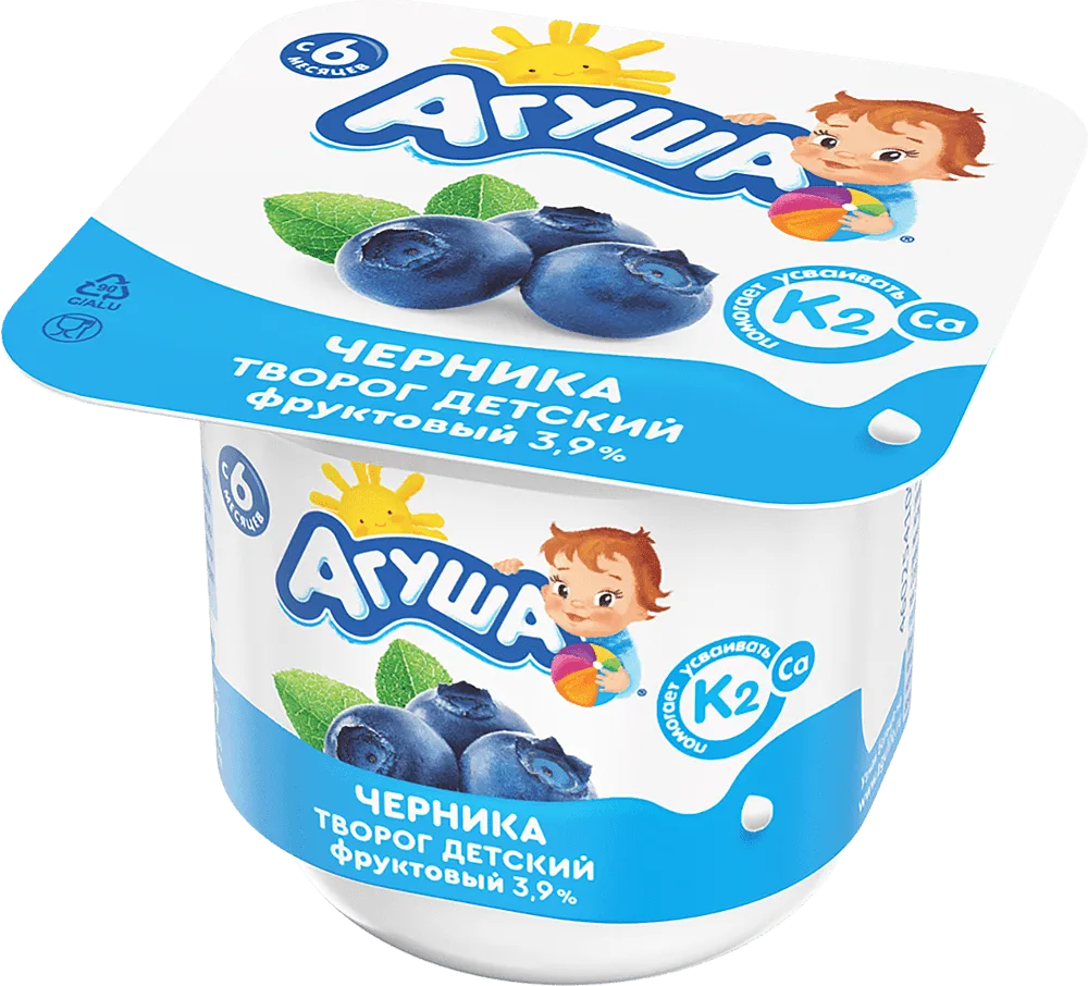 Curd  for children։ bilberry "Agusha" 100g, richness:3.9%