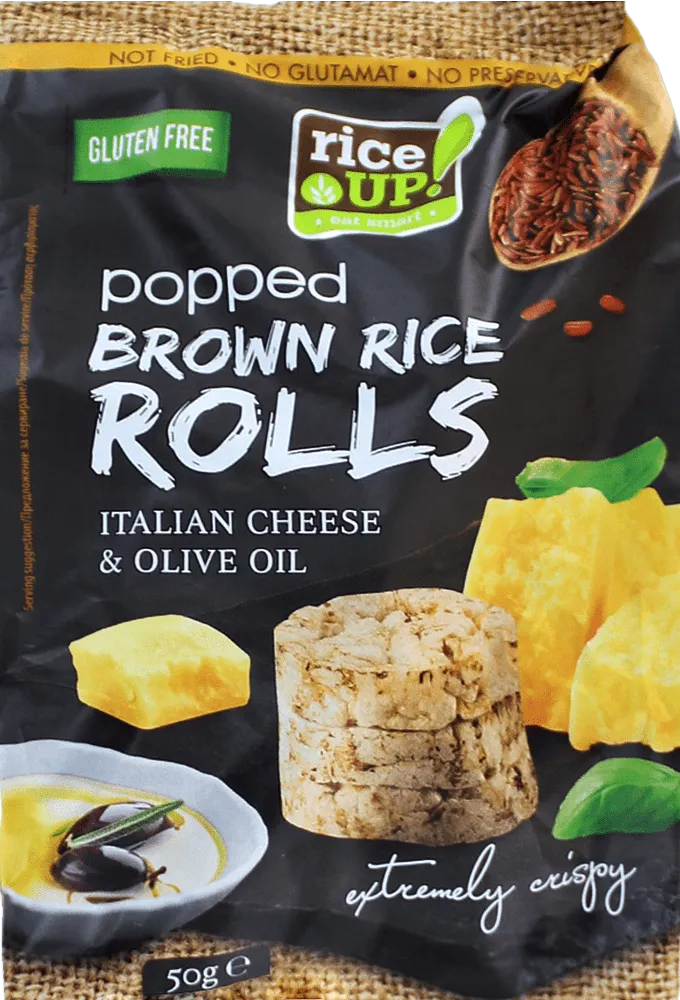 Brown rice rolls with italian cheese and olive oil "Rice up" 50g