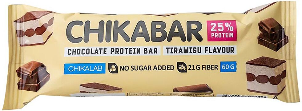 Protein bar "Chikalab Chikabar Tiramisu" 60g
