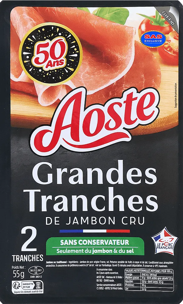 Խոզապուխտ «Aoste Grandes Tranches» 55գ

