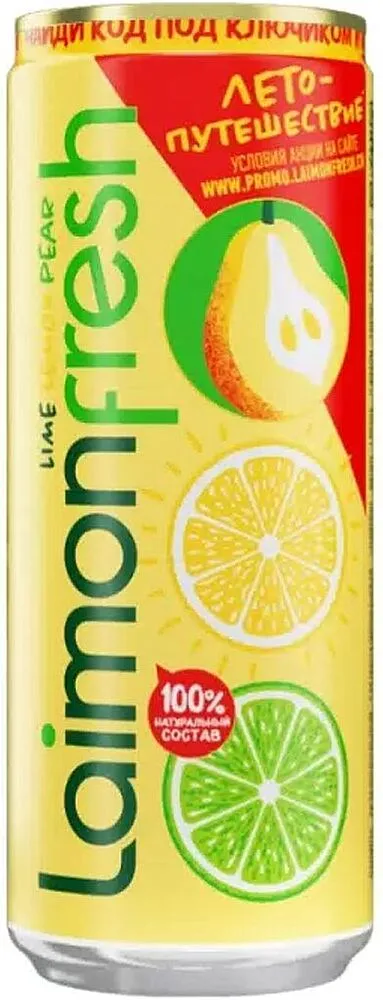 Non-alcoholic drink with pear flavor "Laimon Fresh" 0.33l 
