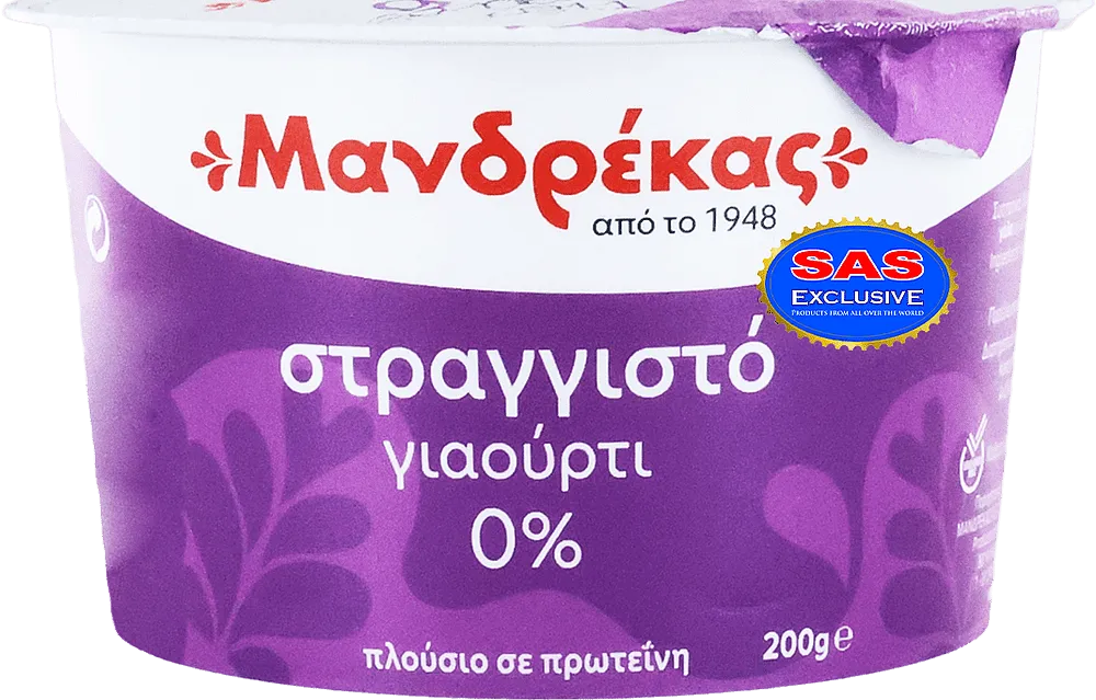 Յոգուրտ հունական «Mandrekas Greek Yogurt» 200գ, յուղայնությունը՝ 0%
