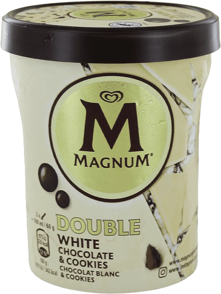 Creamy ice cream "Magnum Double White Chocolate & Cookies" 300g
