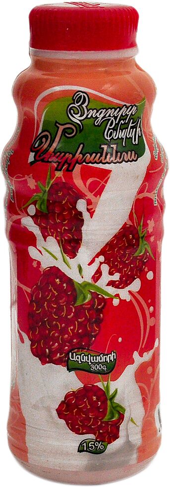 Drinking yoghurt with raspberry "Marianna" 270g, richness: 1.5%.