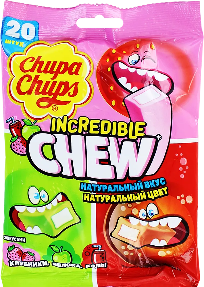 Strawberry, apple and cola chewing gum "Chupa Chups" 70g
