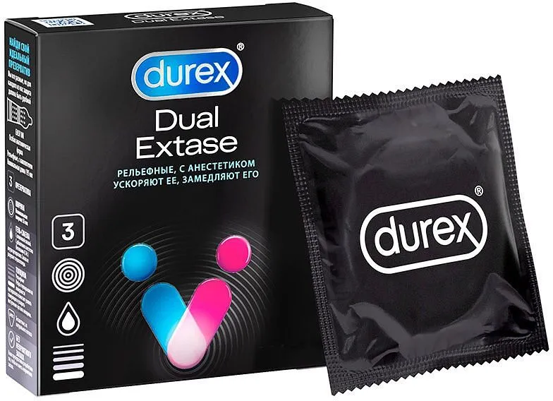 Condoms "Durex Dual Extase" 3pcs
