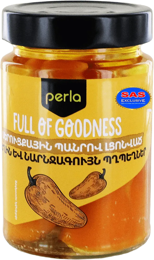 Yellow & orange pepper stuffed with cheese "Perla Full Of Goodness" 270g
