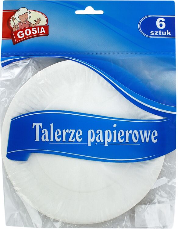 Одноразовые бумажные маленькие тарелки "Gosia" 6шт