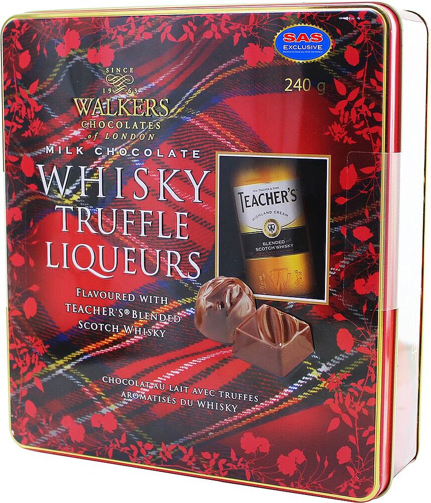 Շոկոլադե կոնֆետների հավաքածու «Walkers Teachers Whisky» 200գ
