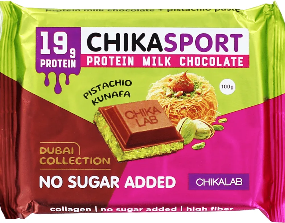 Chocolate bar with pistachio & konafeh "Chikalab Chikasport Dubai" 100g
