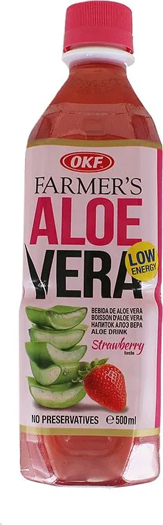 Aloe & Strawberry drink "OKF Farmer's Aloe Vera" 500ml 