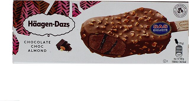 Chocolate ice-cream "Haagen-Dazs Chocolate Almond" 70g