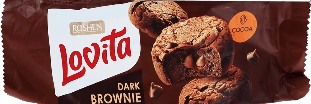Թխվածքաբլիթ կակաոյով «Roshen Lovita Dark Brownie» 152գ
