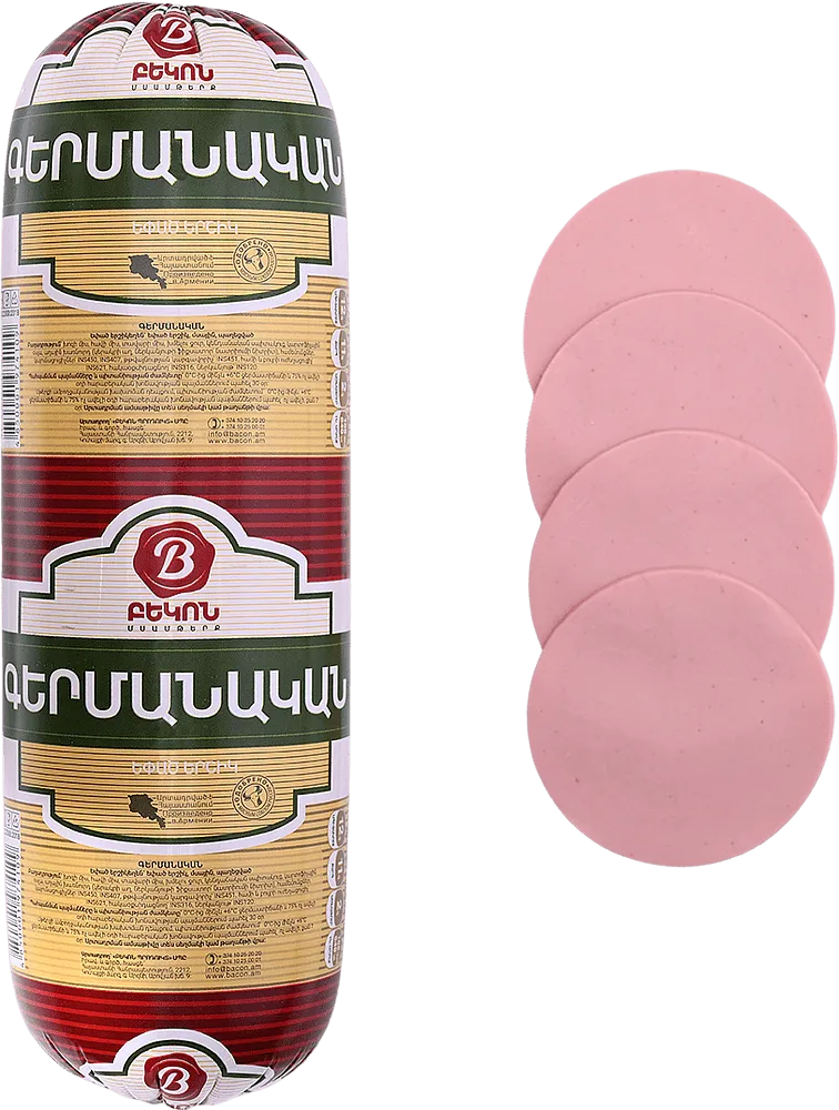 Boiled sausage "Bacon German" 
