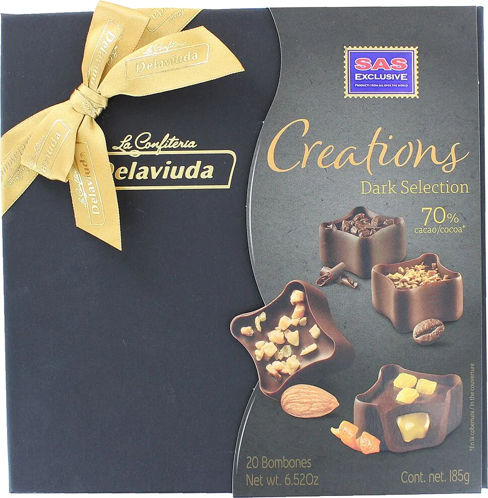 Chocolate candies collection "Delaviuda Creations Dark" 185g
