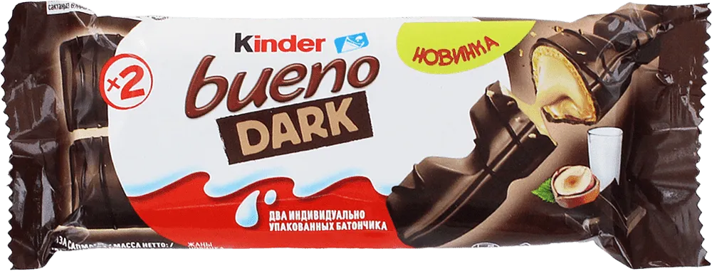 Waffer with milk & hazelnut filling "Kinder Bueno Dark" 43g
