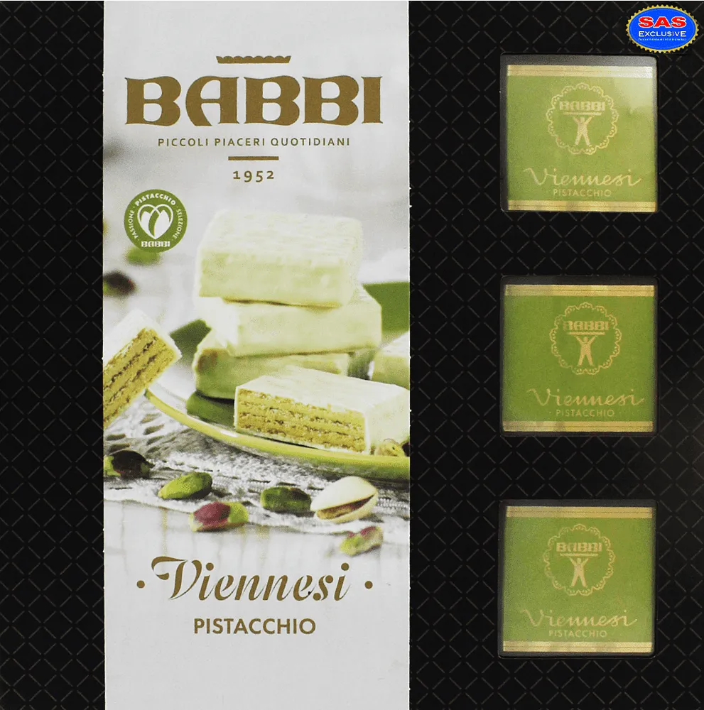 Wafer assortment "Babbi Viennesi Pistacchio" 180g
