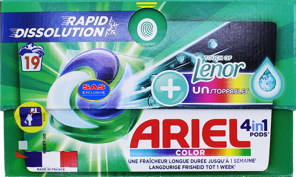 Color washing capsules "Ariel 4 in 1 Lenor Color" 19 pcs
