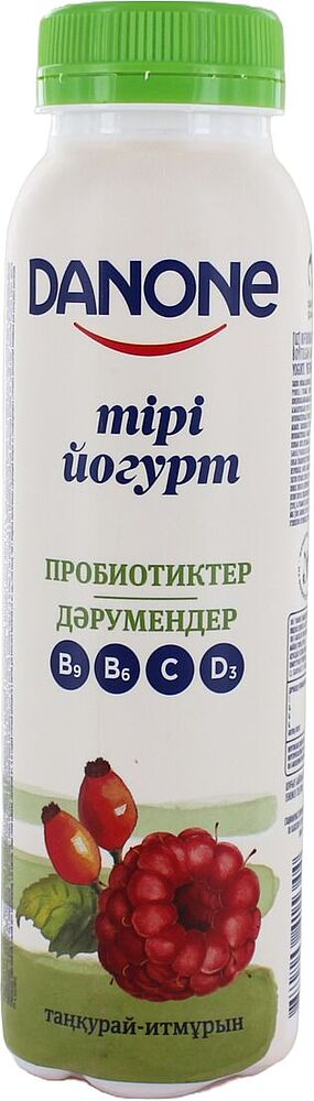 Йогурт питьевой с малиной и шиповником "Danone" 270г, жирность: 1.2%

