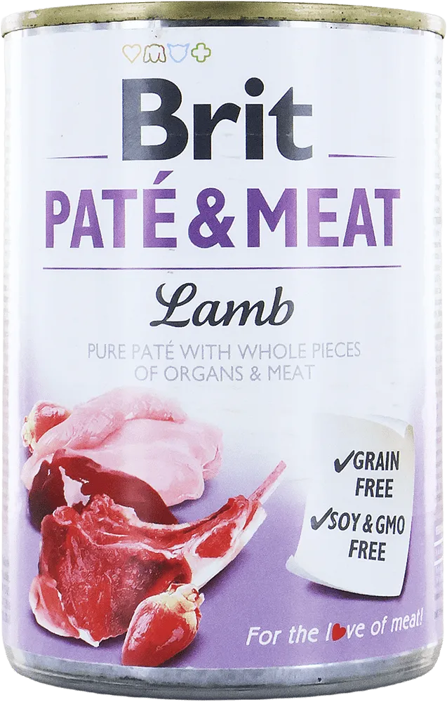 Lamb flavored dog food "Brit Pate & Meat Lamb" 400g
