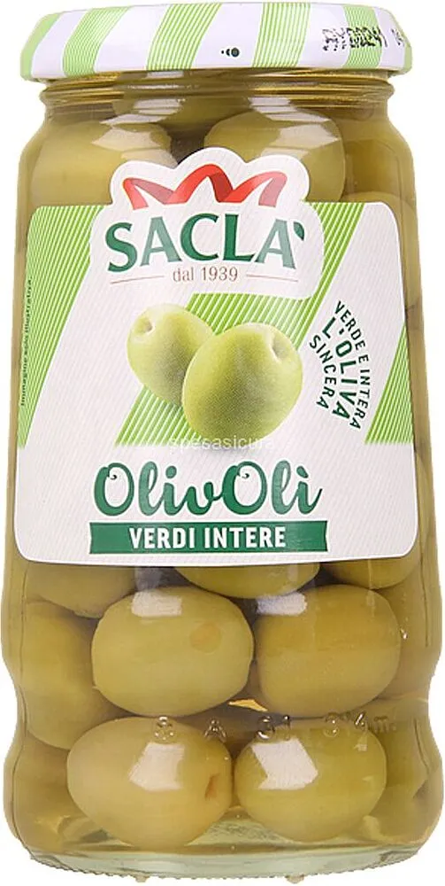 Green olives with pit "Sacla" 300g

