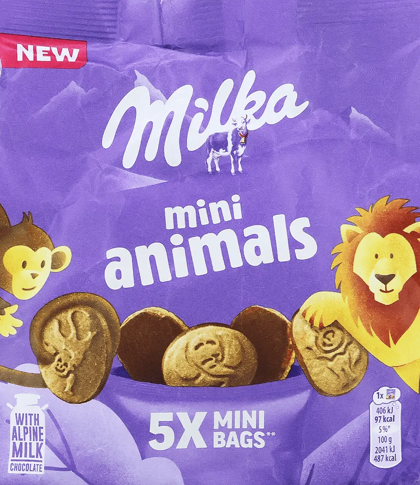 Թխվածքաբլիթ կաթնային շոկոլադով «Milka Mini Animals»  99.5գ