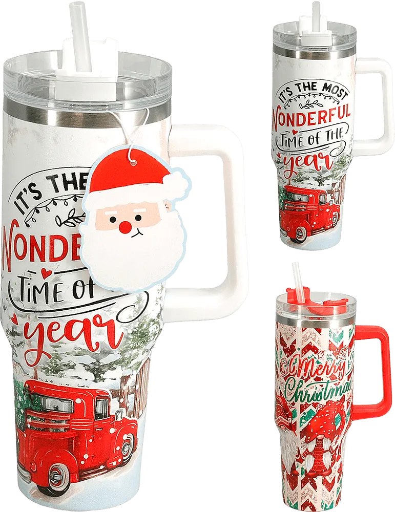 Christmas cup with straw 1 pcs
