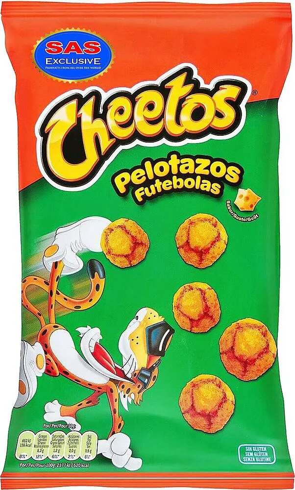 Cheese flavored chips "Cheetos Futbolas" 130g 