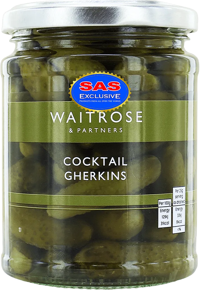 Վարունգ մարինացված «Waitrose & Partners Cocktail Gherkins» 290գ