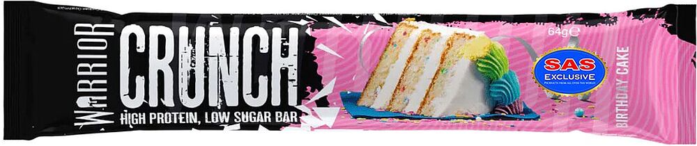 Protein bar "Warrior Crunch Birthday Cake" 64g
