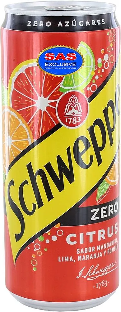 Refreshing carbonated drink "Schweppes" 0.33l Citrus
