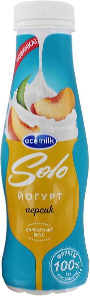 Drinking yoghurt with peach "Ecomilk Solo" 290g, richness: 2.8%