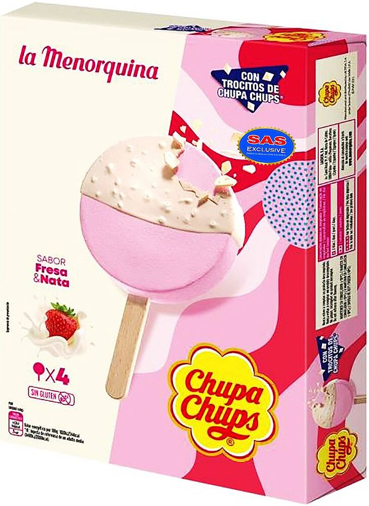 Мороженое клубничное "Chupa Chups" 4*60г