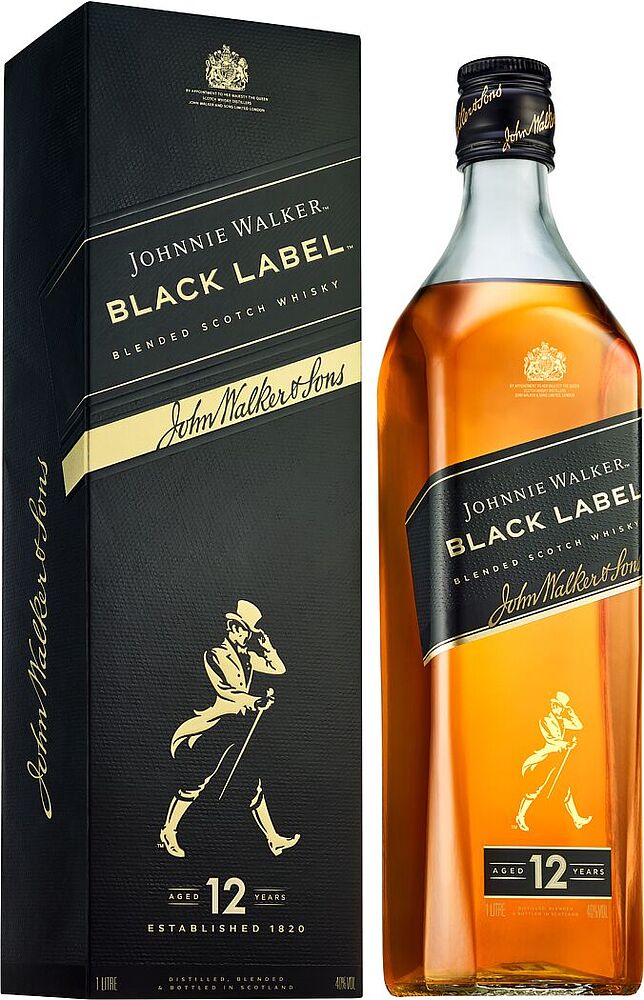 Whiskey "Johnnie Walker 12 Black Label" 1l 