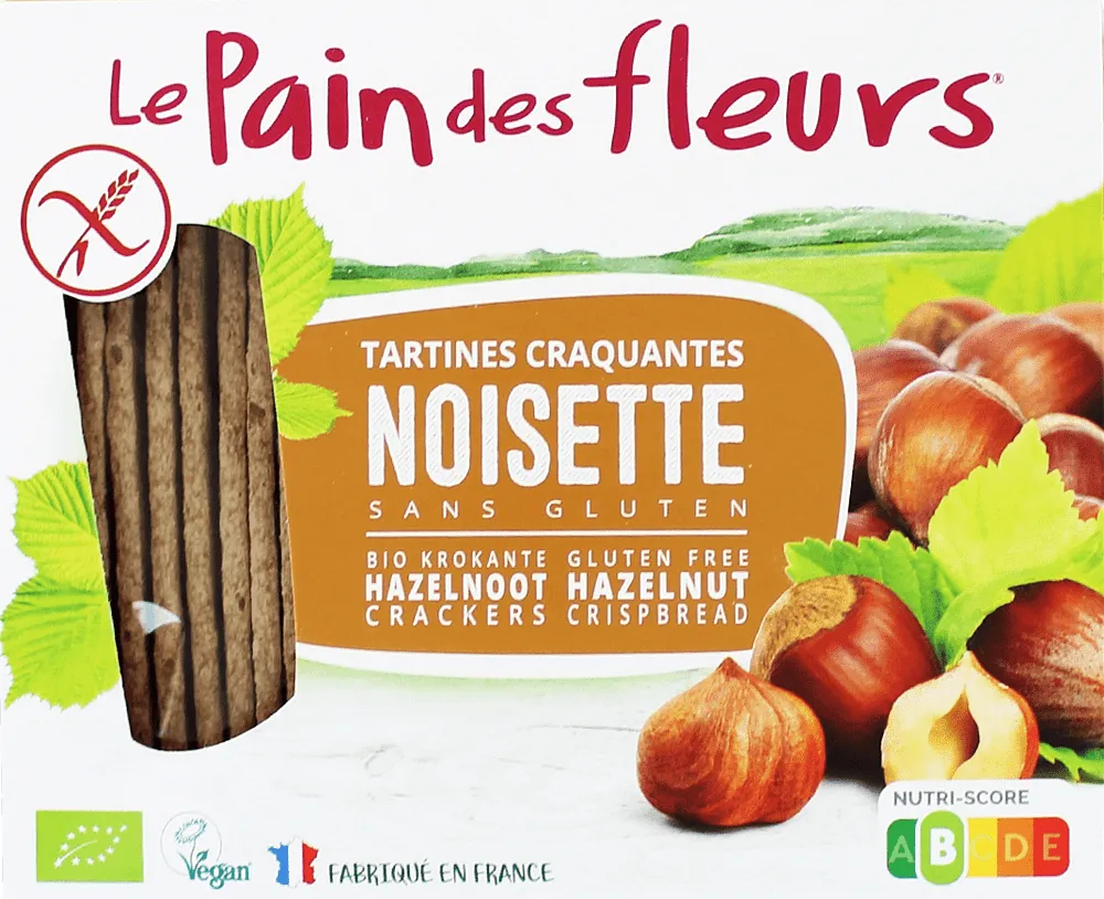 Hazelnut crispbreads "Le Pain Des Fleurs Noisette Organic" 150g