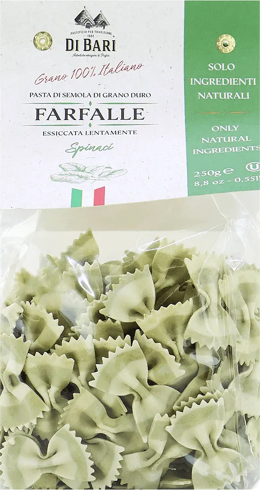 Pasta "Di Bari Farfalle Spinaci" 250g