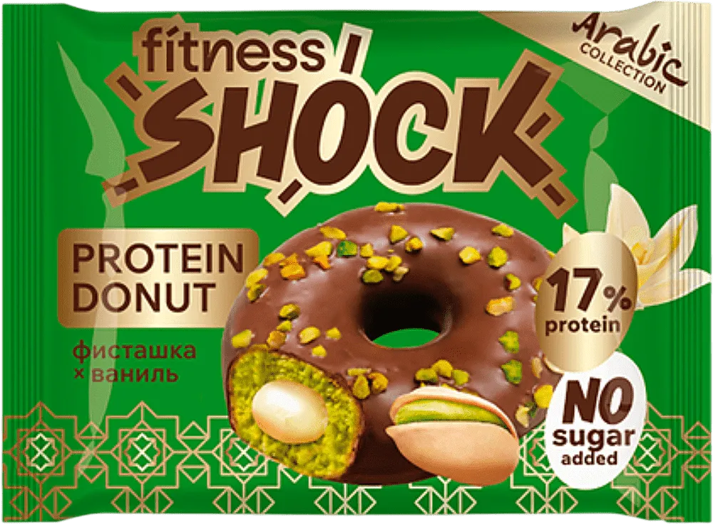 Protein donut with pistachios & vanilla filling "Fitness Shock Pistachio Vanilla" 70g
