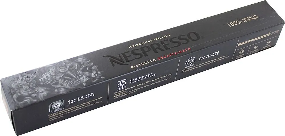 Coffee capsules "Nespresso Ristretto Decaffeinato" 10pcs, 57g
