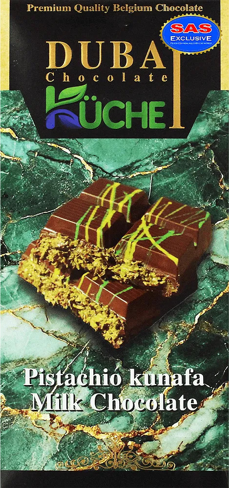 Chocolate bar with pistachios & kunafa "Kuche Dubai Milk" 100g
