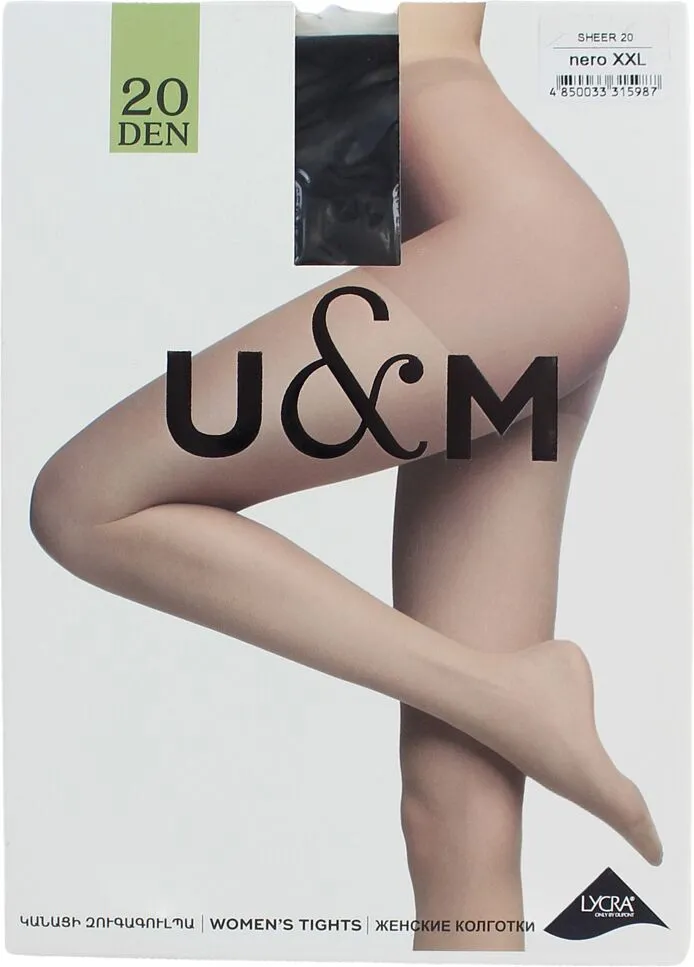 Tights "U&M 20 Den XXL" Nero
