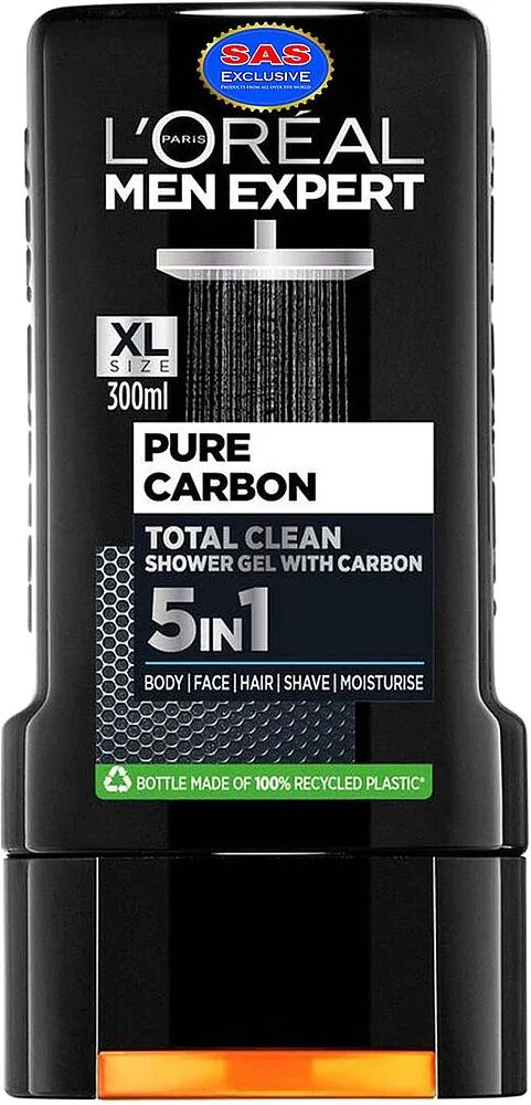 Гель для душа "L'Oreal Paris Men Expert Total Clean" 300мл