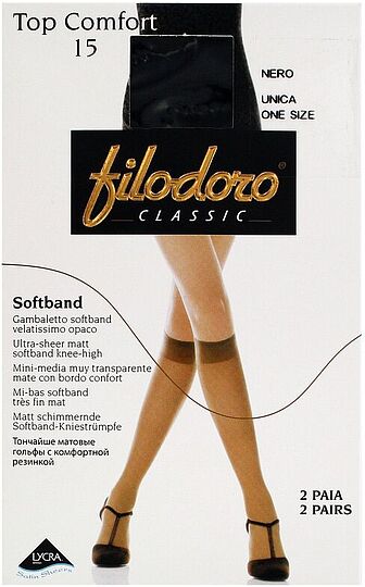 Կիսազուգագուլպա «Filodoro Top Comfort 15 Den» Սև