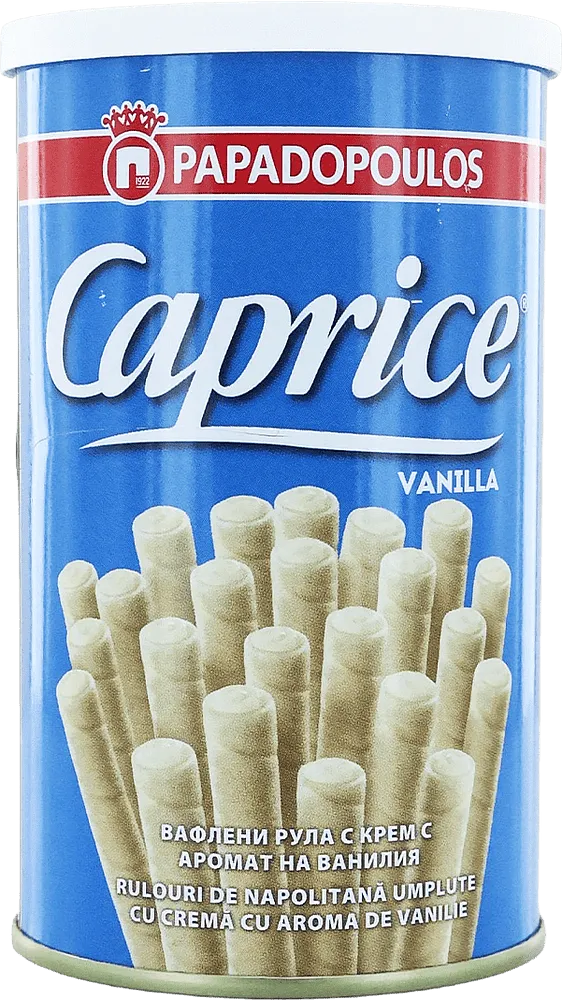 Вафельные трубочки с ванильным кремом "Papadopoulos Caprice Vanilla" 115г