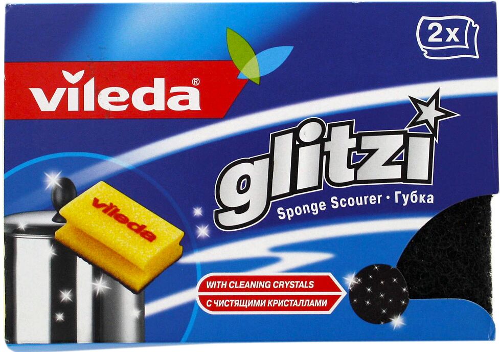 Sponge "Vileda Glitzi"  with cleaning crystals,  for dishwashing  