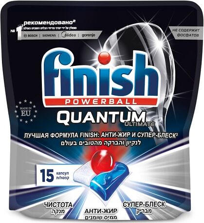 Սպասք լվացող մեքենայի պատիճներ «Finish Quantum» 15հատ