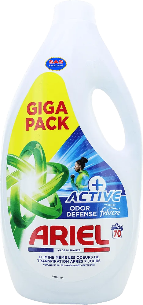 Լվացքի գել ունիվերսալ «Ariel Active+ Odor Defense» 3150մլ